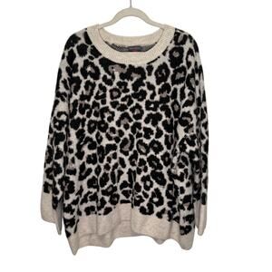 Vince Camuto Leopard Print Sweater 3X Plus Size Animal Print Cozy Oversized